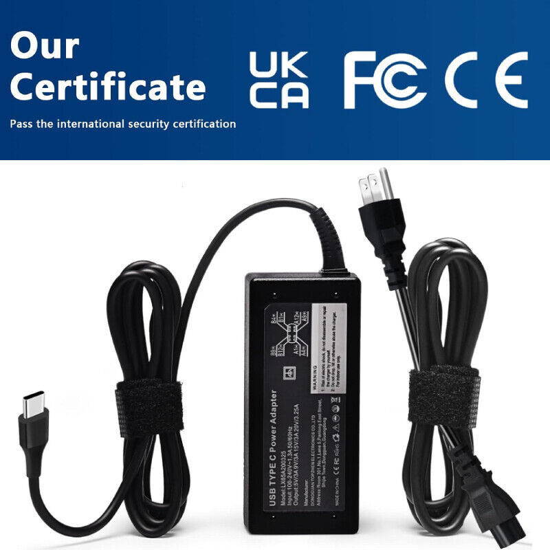 65W USB C Laptop Charger for Dell Latitude 5520 5430 5420 5530 7430 7420 2in1