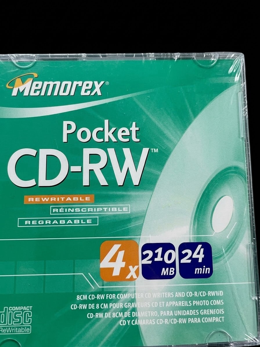 NISP Memorex 3202 3432 Pocket CD-RW 5 PK Rewritable CD Media 210MB 4x 24 Min