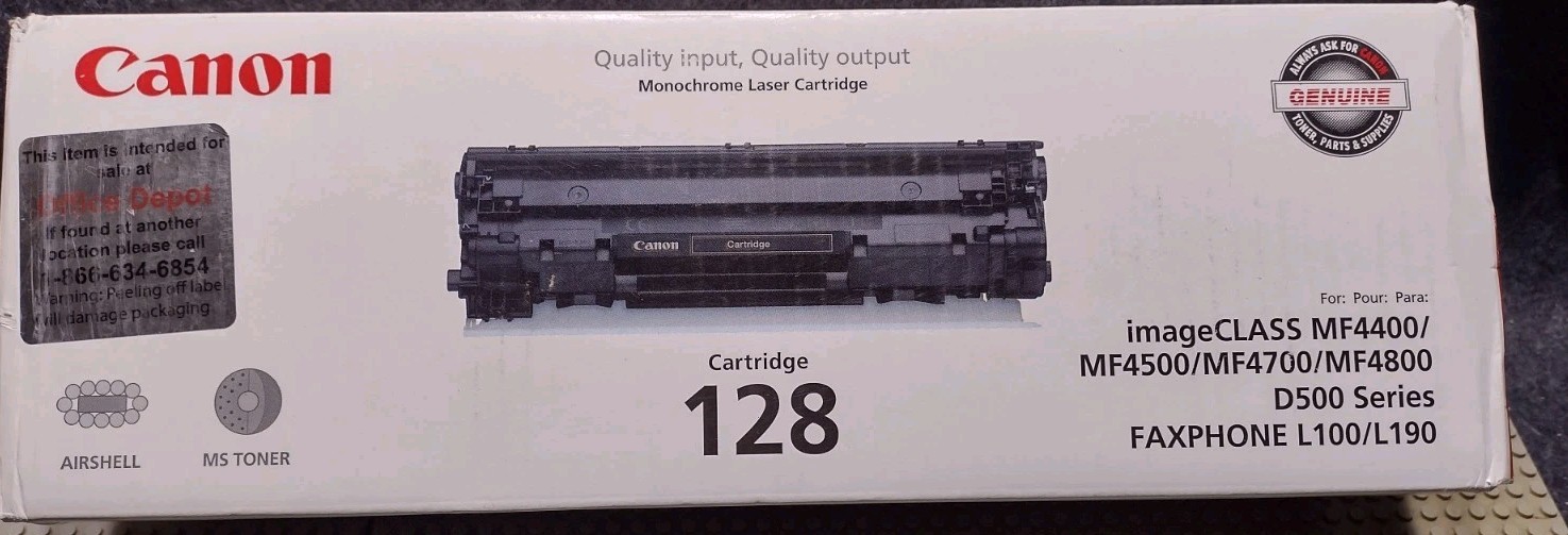 CANON 128 LASER PRINTER BLACK TONER CARTRIDGE IMAGECLASS FAXPHONE GENUINE OEM