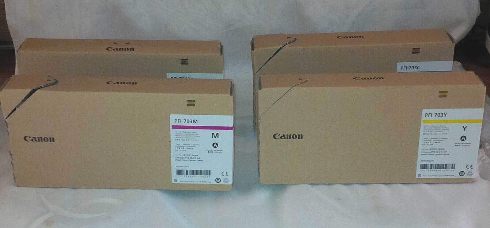 4 GENUINE Canon PFI-703 2963B001 2964B001 2965B001 2966B001 CYMK Ink MARCH 2020