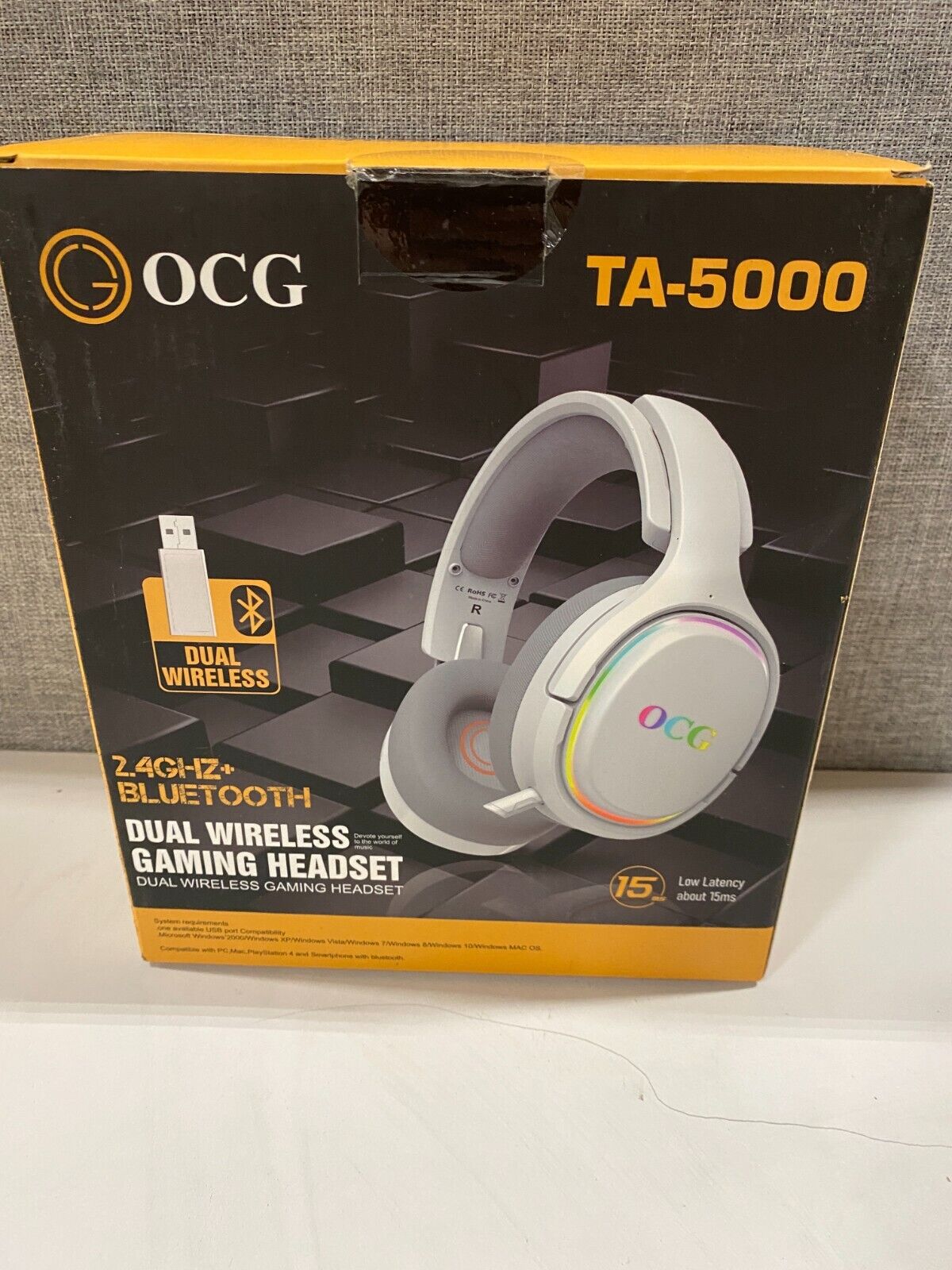 OCG TA5000 Tri-Mode Wireless Gaming Headphones Bluetooth/2.4G Wireless