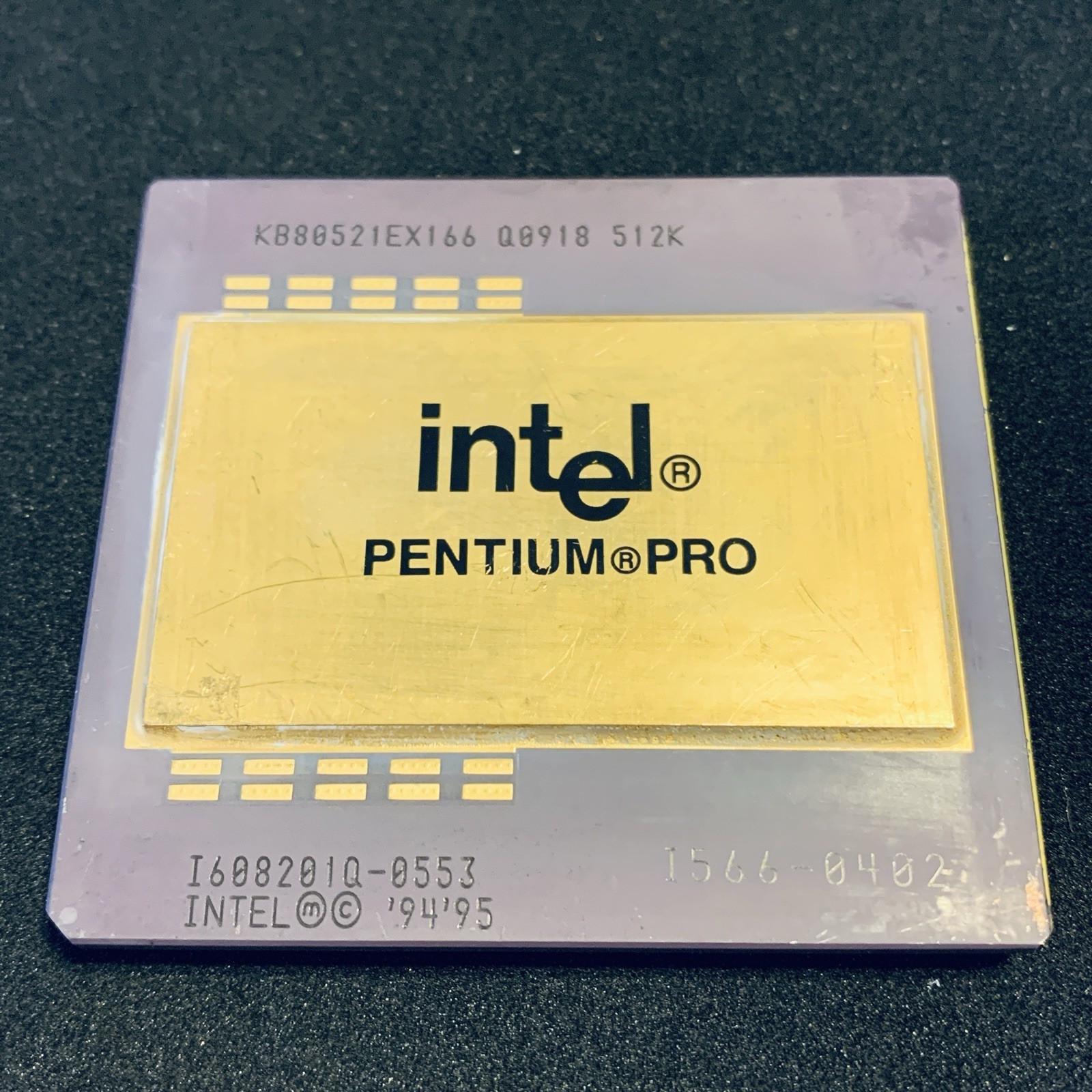 Intel Pentium Pro CPU KB80521EX166 Q0918 Sample Qualifier 512k Cache