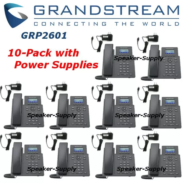 10 Grandstream GRP2601 2-Line 2 SIP Office Phone Bundle