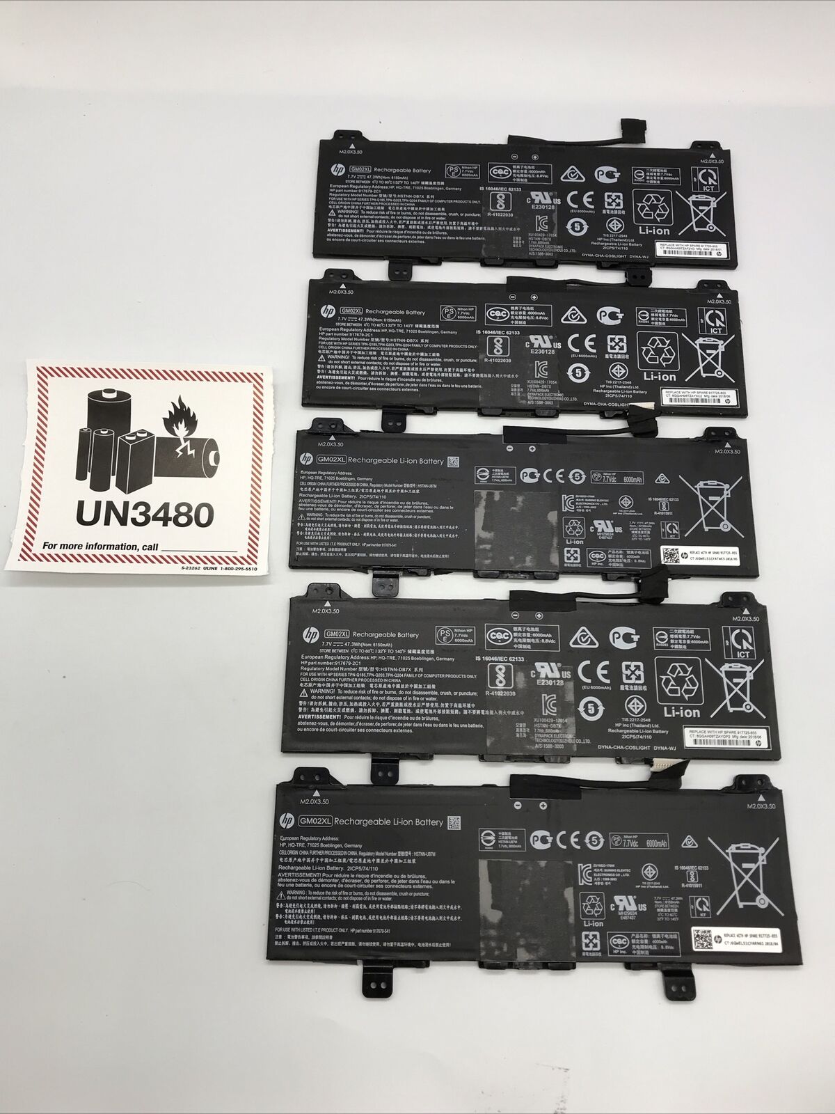 HP GM02XL Chromebook 11 Li-ion Battery for G6 G6EE 917679-271 - Over 80% - Lot 5