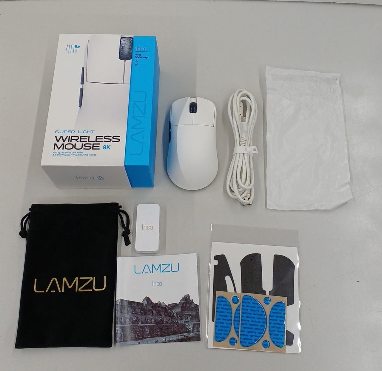 LAMZU INCA Ultra-Lightweight Wireless Gaming Mouse White Used