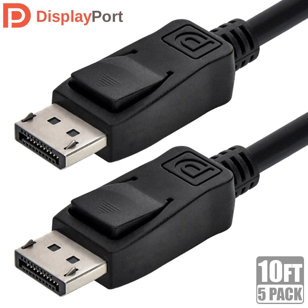 5x 10FT Display Port DisplayPort 2.0 DP Cable Cord 16K 60Hz 8K 120Hz Monitor PC
