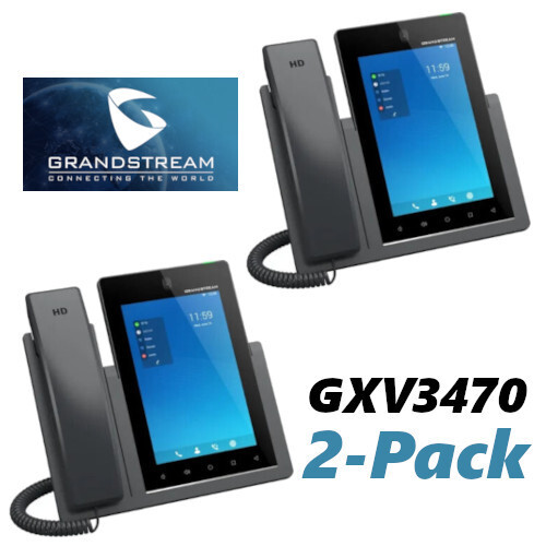 2 Grandstream GXV3470 Smart Video IP Vertical Touch Screen Desk Phone Android 11