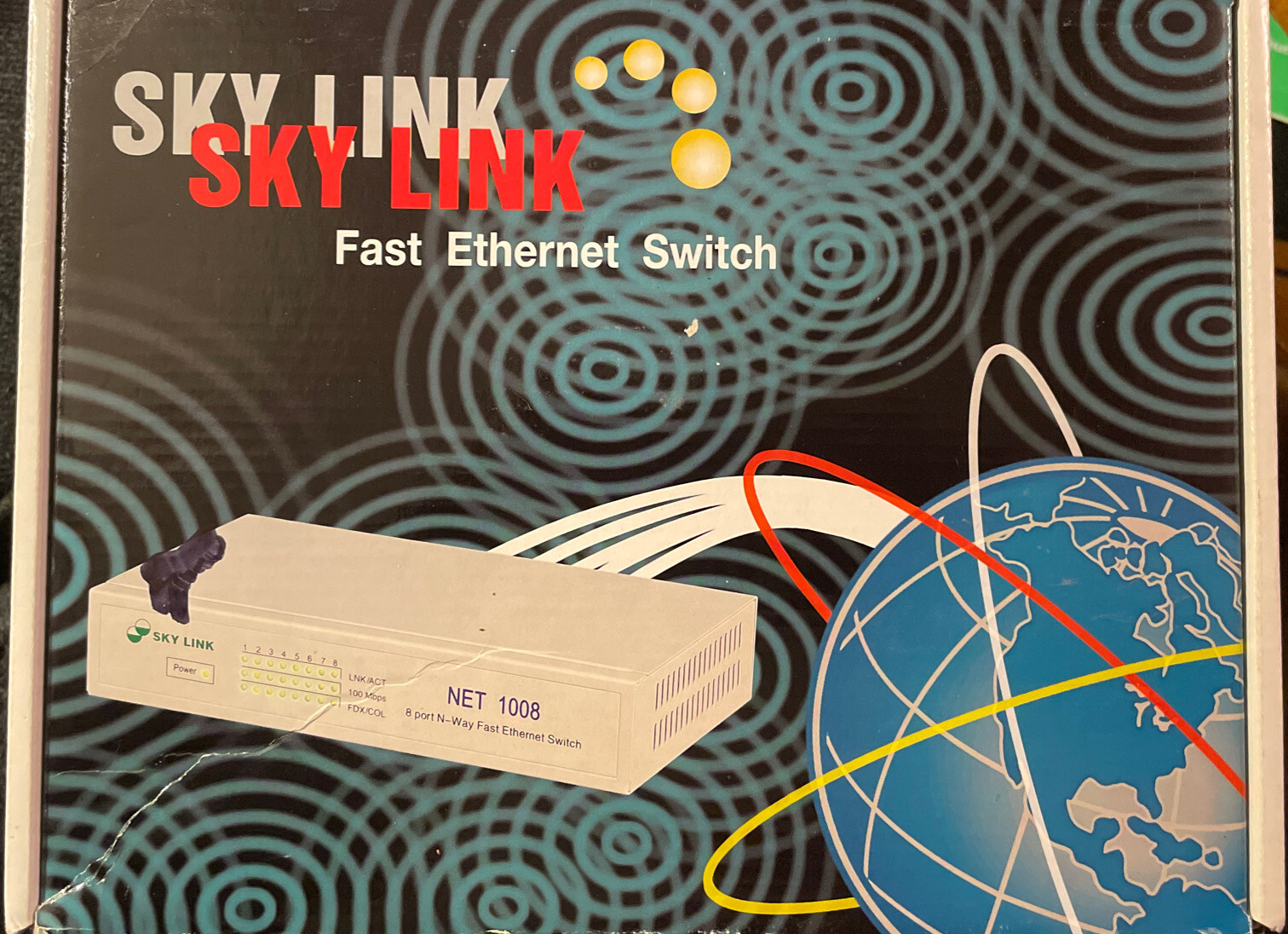 SKY LINK NET 1008 8 PORT N-WAY FAST Ethernet Switch LNK/ACT 10/100MBPS