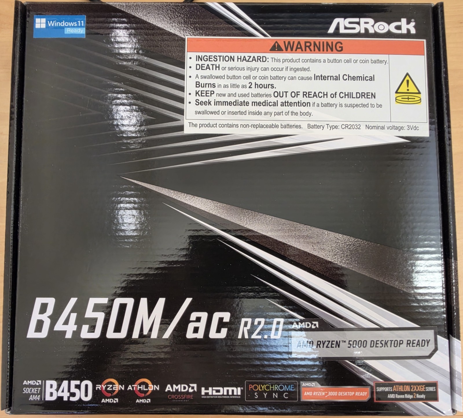 ASRock B450M- AC Rev 2.0,  AMD AM4 Socket mATX,  DDR4 PCIe 3x16 Motherboard