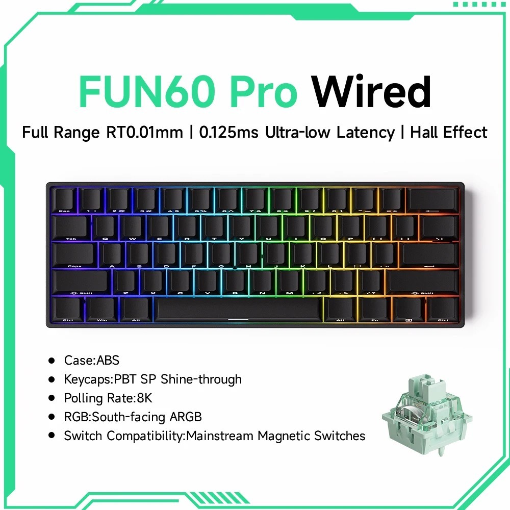 Akko MonsGeek FUN60 Mechanical Keyboard Magnetic Switch 60% Gaming Keyboards T