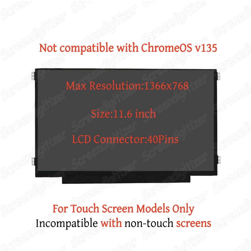 For Acer Chromebook C734T Led Lcd Touch Screen 11.6"HD 40 Pin KL.1160E.010 