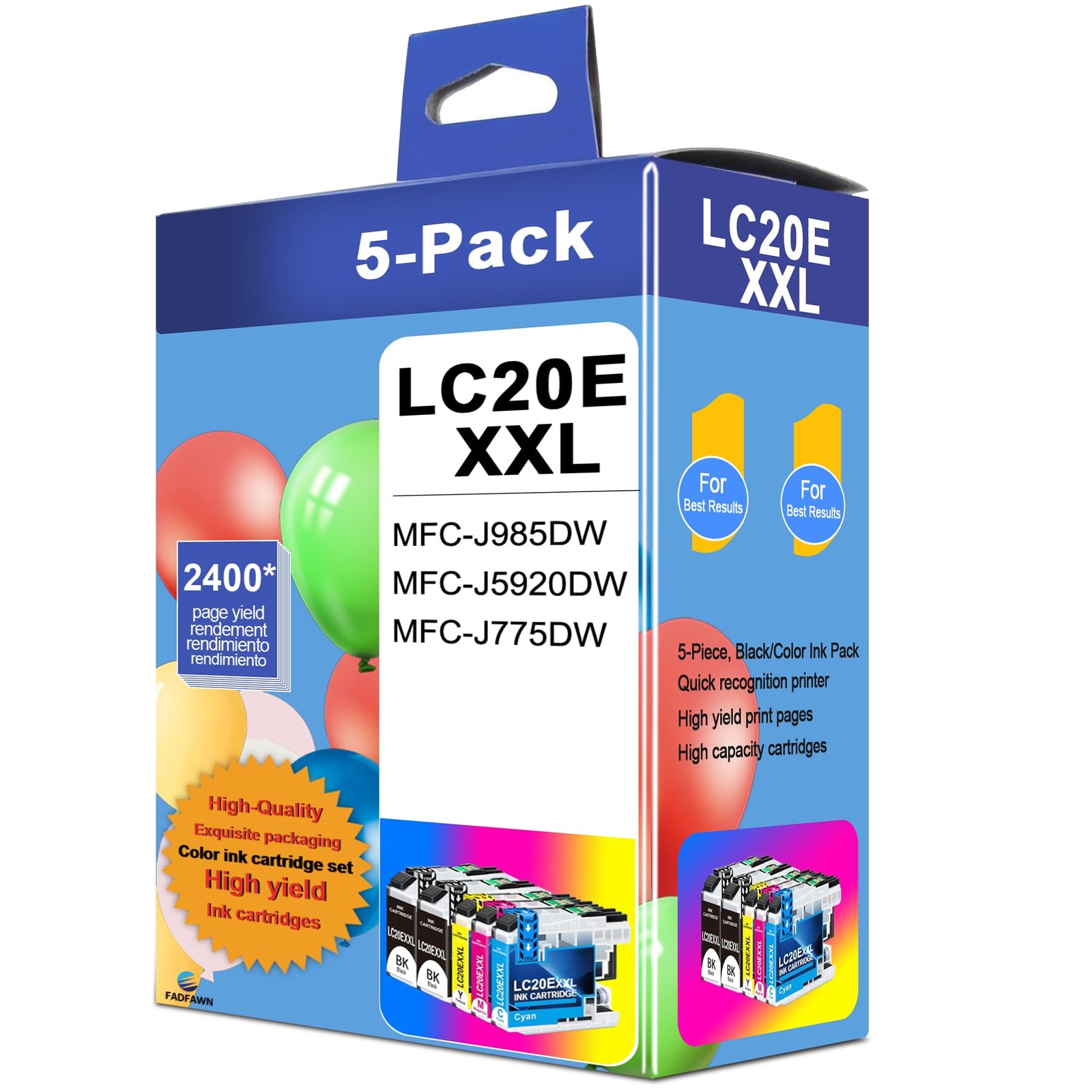 LC20E Ink Cartridges Super High Yield 5Pack (LC20E2BK LC20EC LC20EM LC20EY) -...