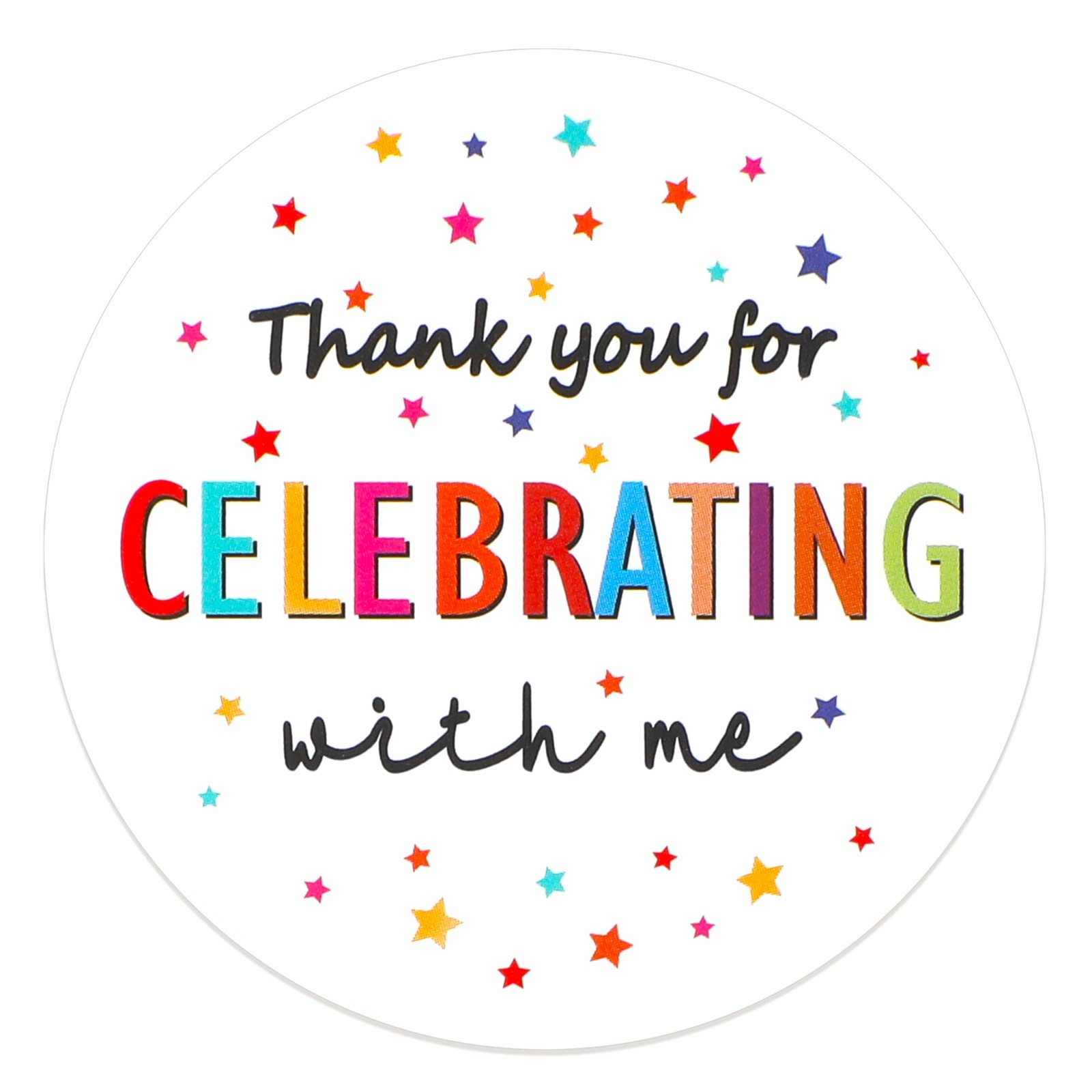 120PCS Thank You Stickers for Wedding 2 inch, Multicolor Stars With Me