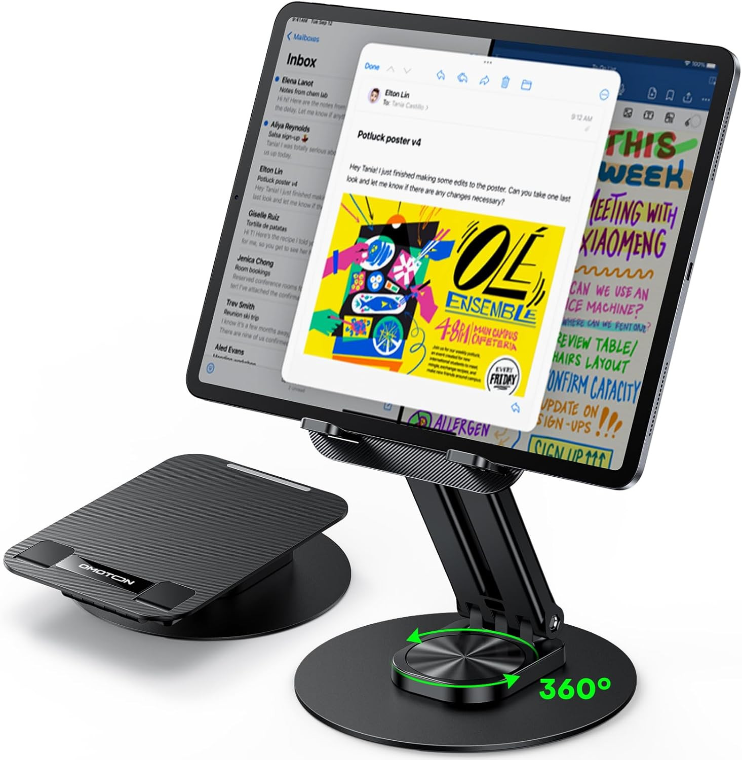 Tablet Stand for Ipad, Adjustable Tablet Holder for Desk, Portable Monitor Stand