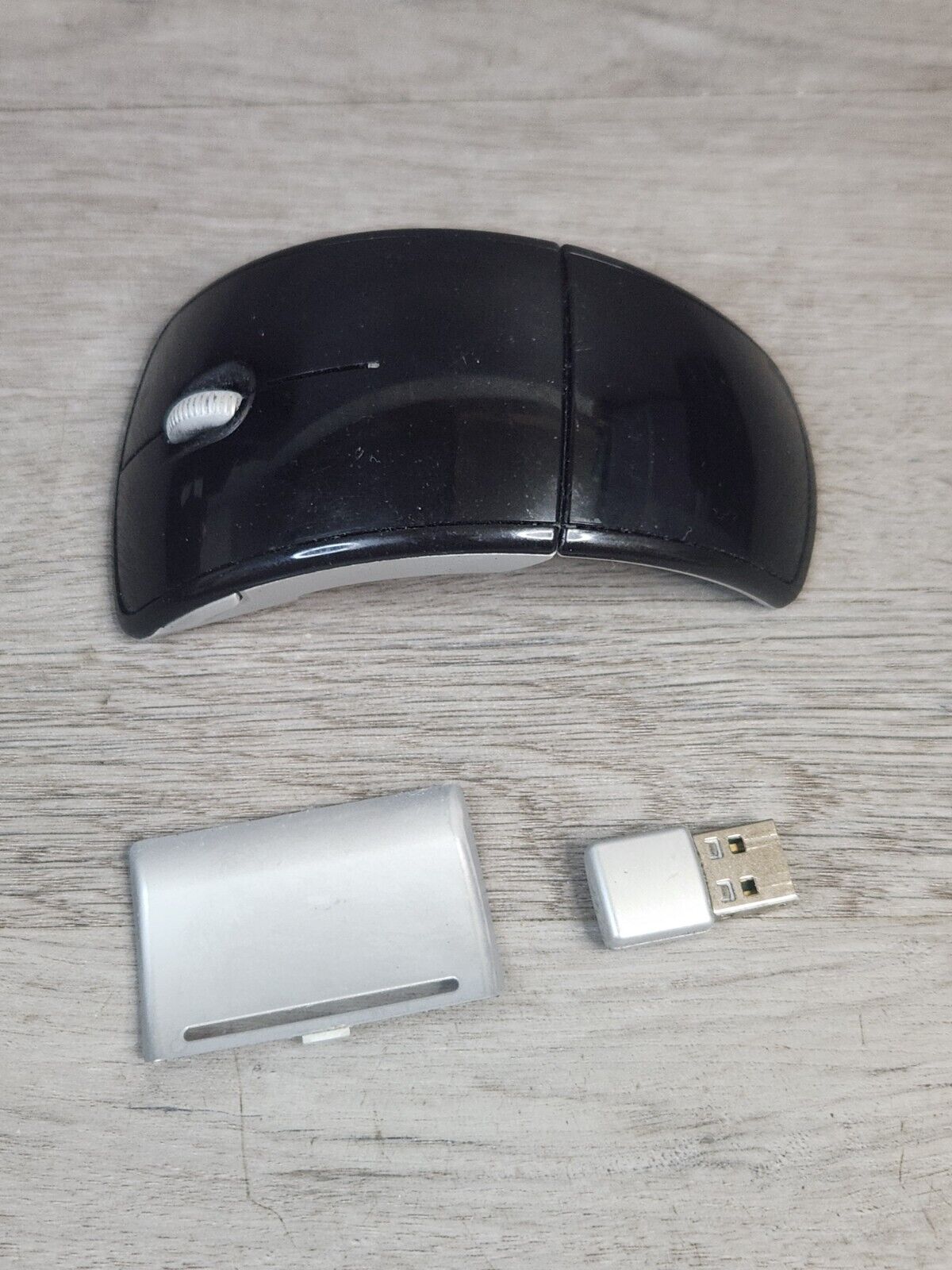 Vintage Microsoft Arc Wireless Mouse Model 1349 And Receiver FOR PARTS ONLY 