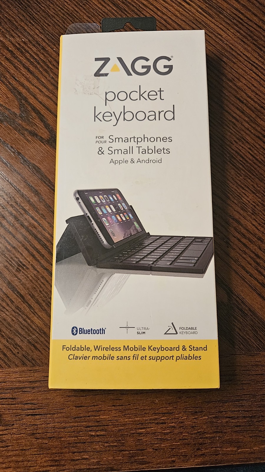 ZAGG Foldable Pocket Keyboard for Smartphones & Small Tablets Bluetooth