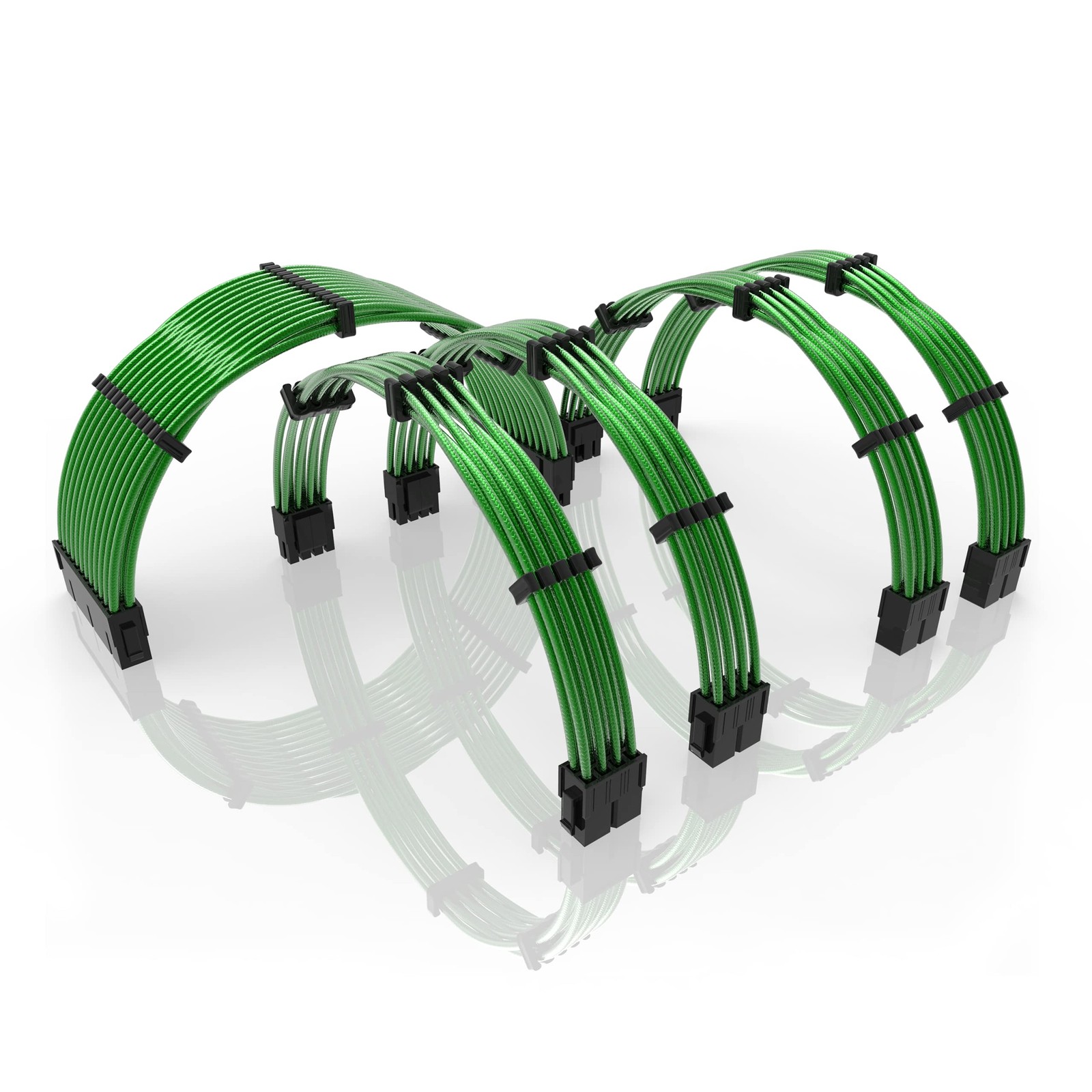 - 30cm PSU PC Power Extension Cable Metallic Sleeved Silicone Coated Soft & F...