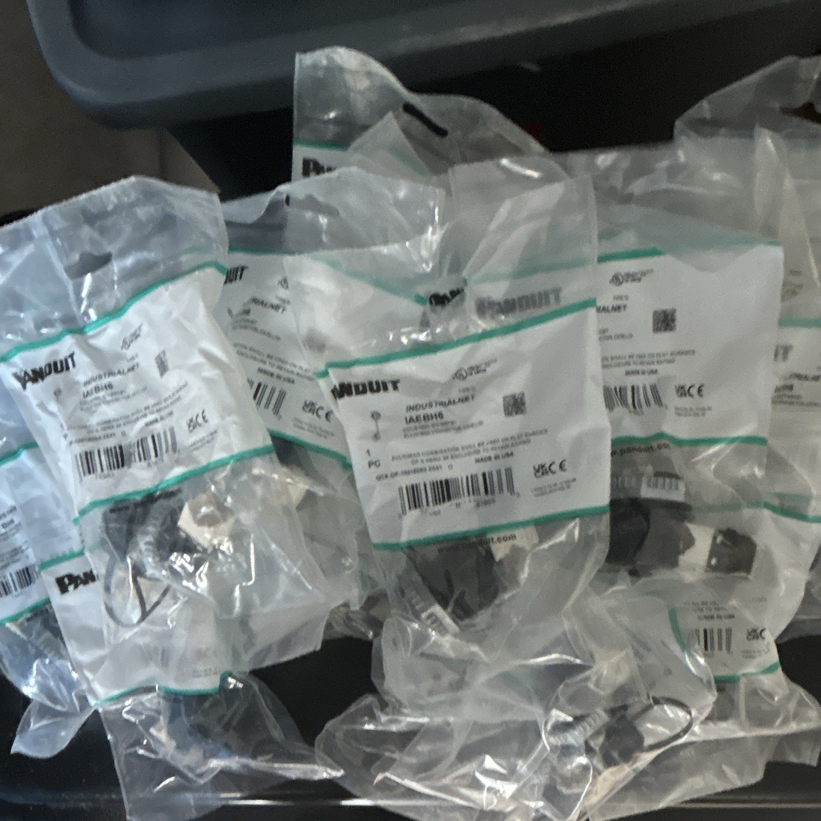 Panduit IndustrialNet IAEBH6S Bulkhead Plug Connector Black Cat6 UTP Ethernet