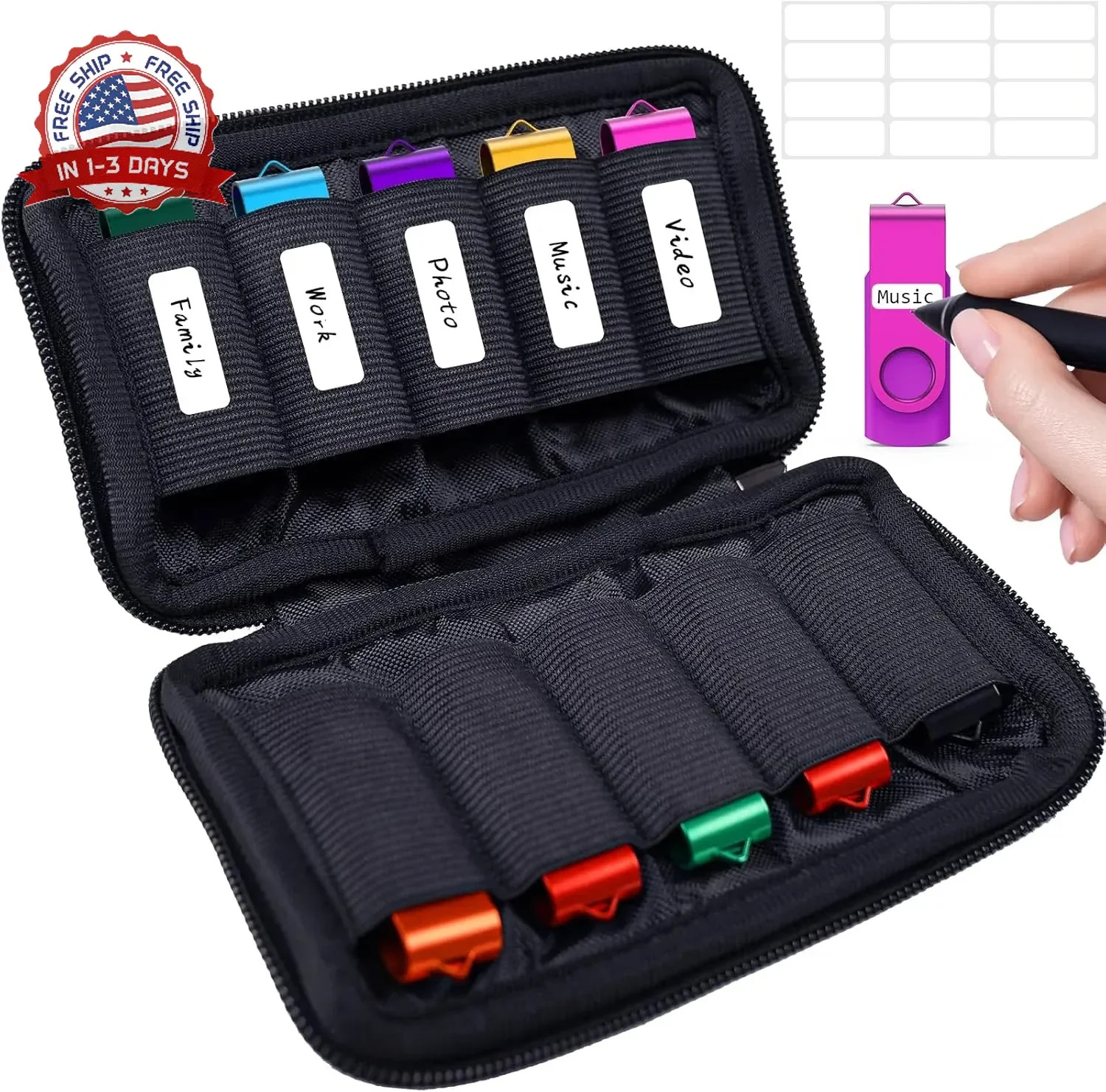 Flash Drive Case, USB Drive Holder, Storage Bag for Thumb Drive, Light Weight an