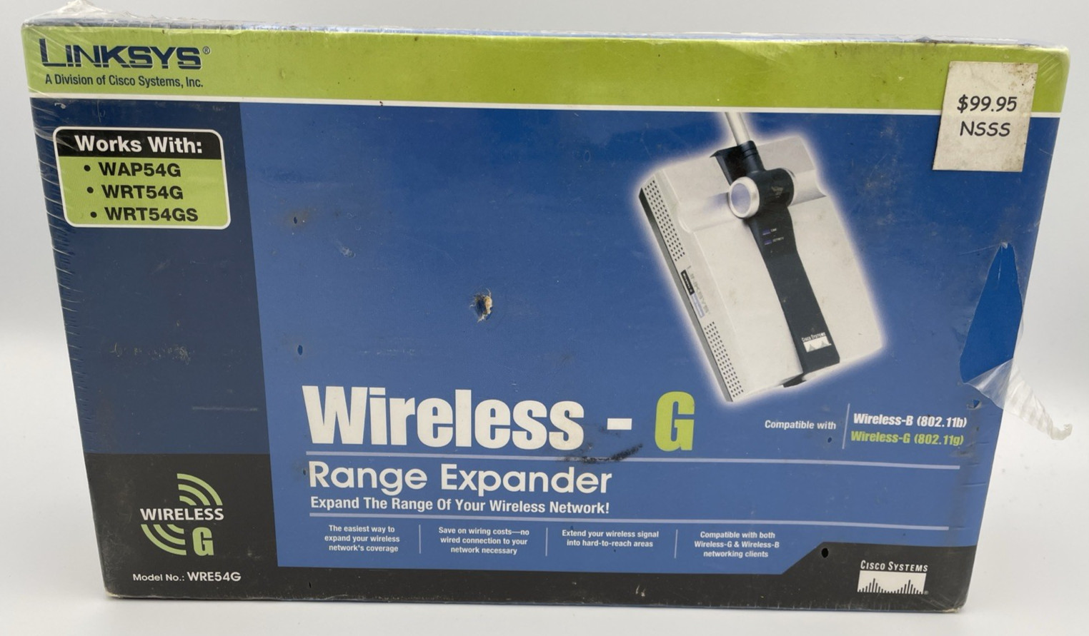NEW Cisco/Linksys WRE54G Wireless-G Range Extender 2.4 GHz 802.11bg Sealed