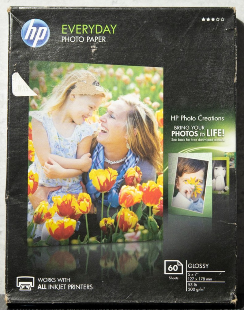 HP Everyday Photo Paper - Designed for HP Inkjet Printers, Glossy, 5x7 in, 60 ..