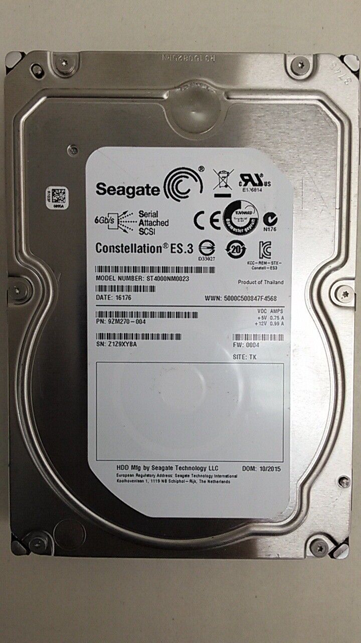 Seagate ST4000NM0023 4 TB 3.5 in SAS 2 Enterprise Hard Drive