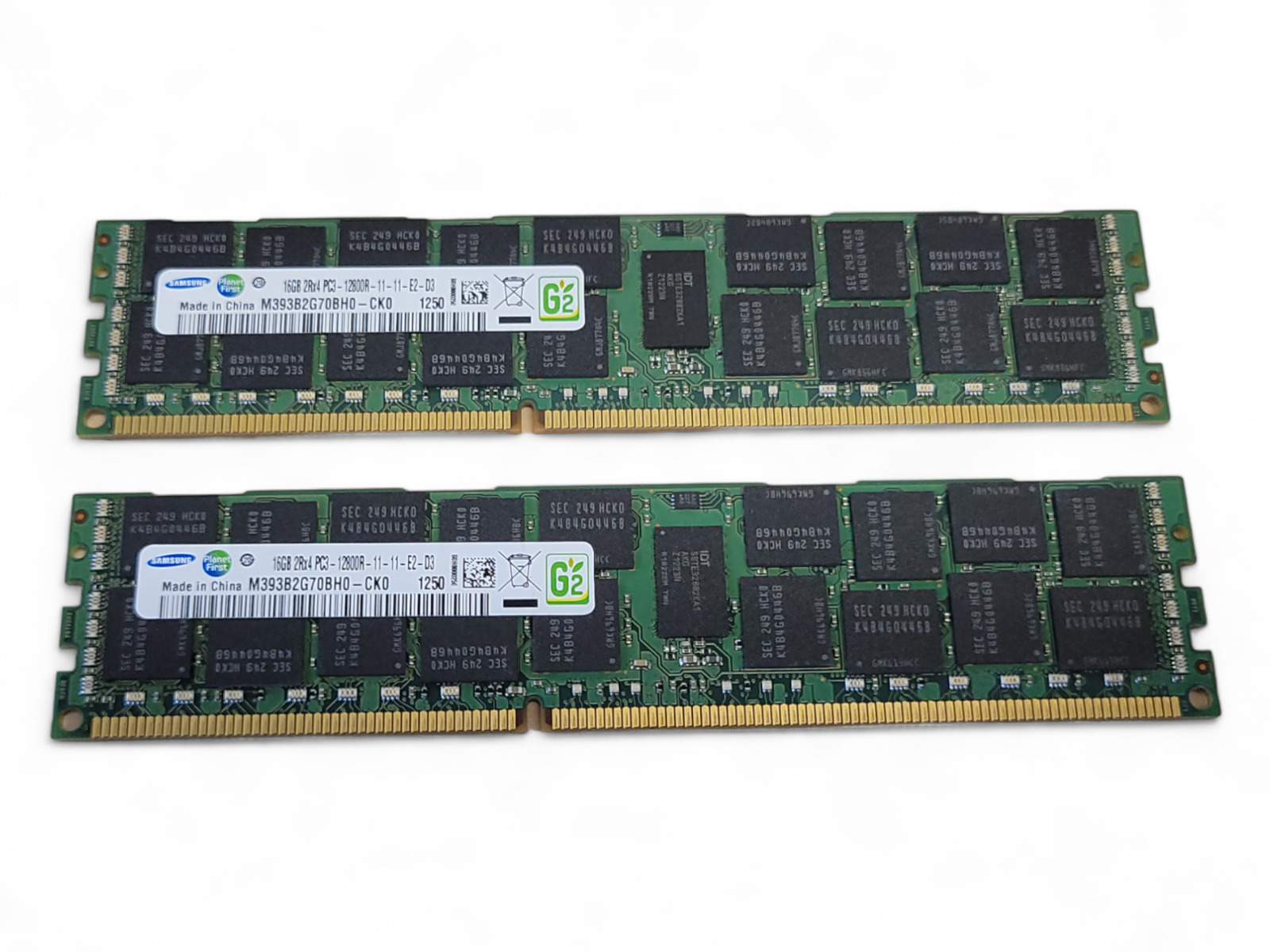 Samsung 32GB (2x 16GB) 2Rx4 PC3-12800R DDR3 Server Memory M393B2G70BH0-CK0