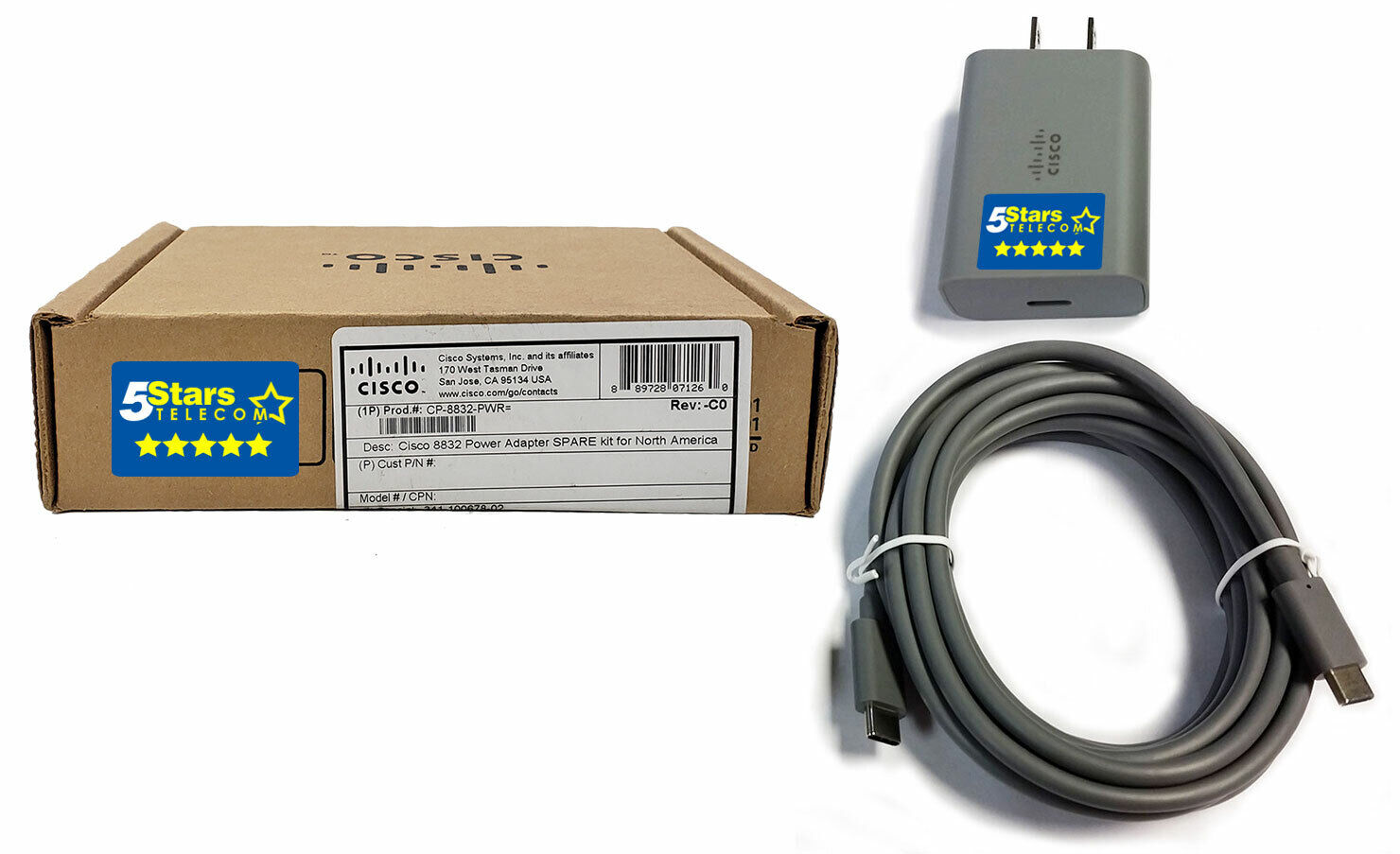Cisco 8832 Power Supply (CP-8832-PWR=) - Brand New, 1 Year Warranty