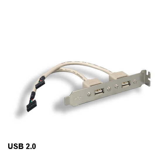 Kentek USB 2.0 PC Bracket Expansion Slot 2x Type A to 2x MPC-5 Mainboard ATX AT