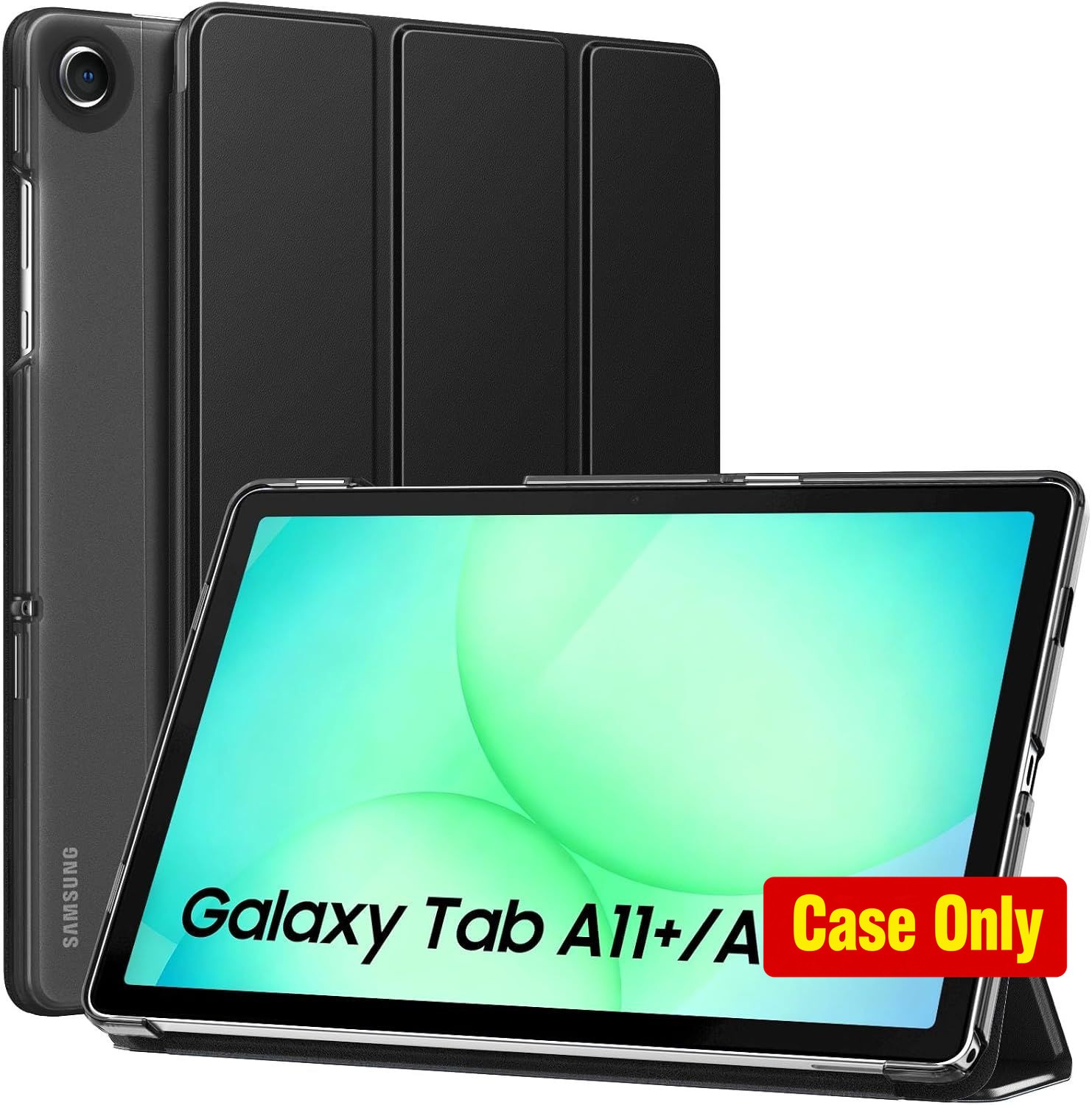 Slim Case for Galaxy Tab A11+ 11 Inch, Black, Lightweight, Shockproof