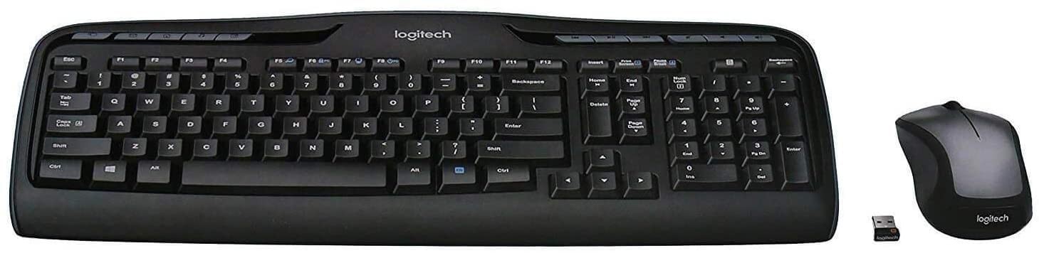 Logitech MK335 Full Size Quiet Wireless Keyboard Mouse Combo - Black/silver