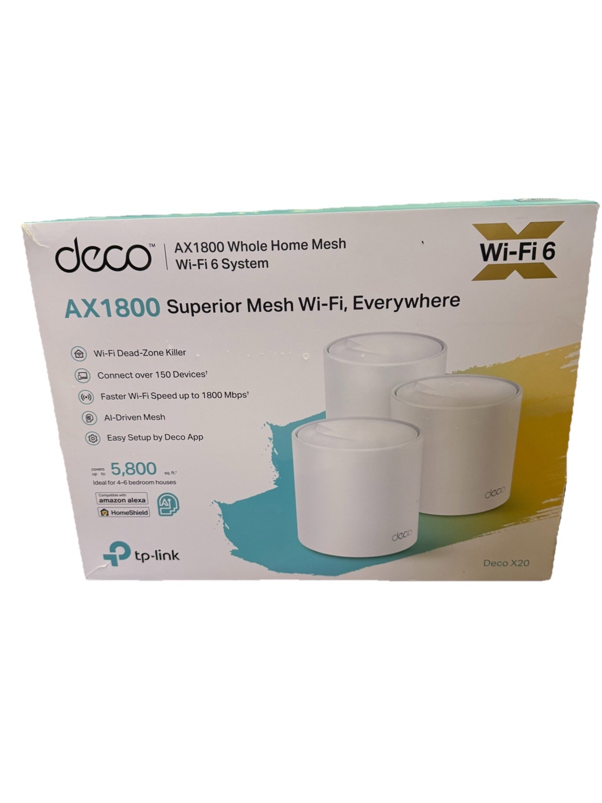 TP-Link Deco X20 AX1800 WiFi 6 Mesh Router System 3-Pack Brand New Open Box