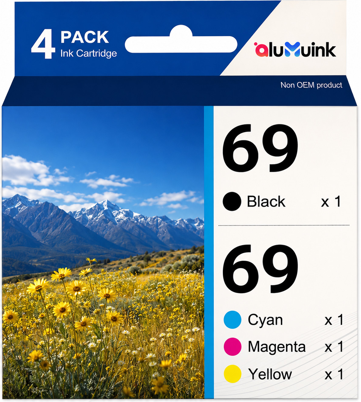 4 Packs 69 Ink Cartridge Replacement for CX7450 CX8400 CX9400Fax CX9475Fax