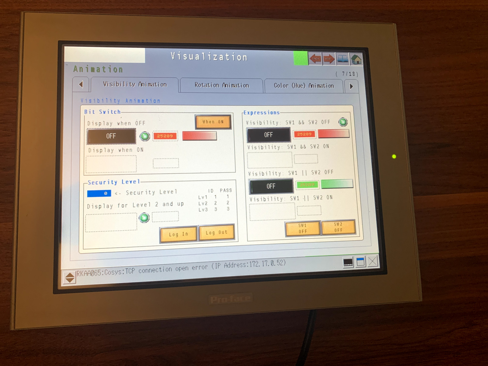Proface PRO-FACE AGP3650-T1-AF Color Touchscreen HMI.