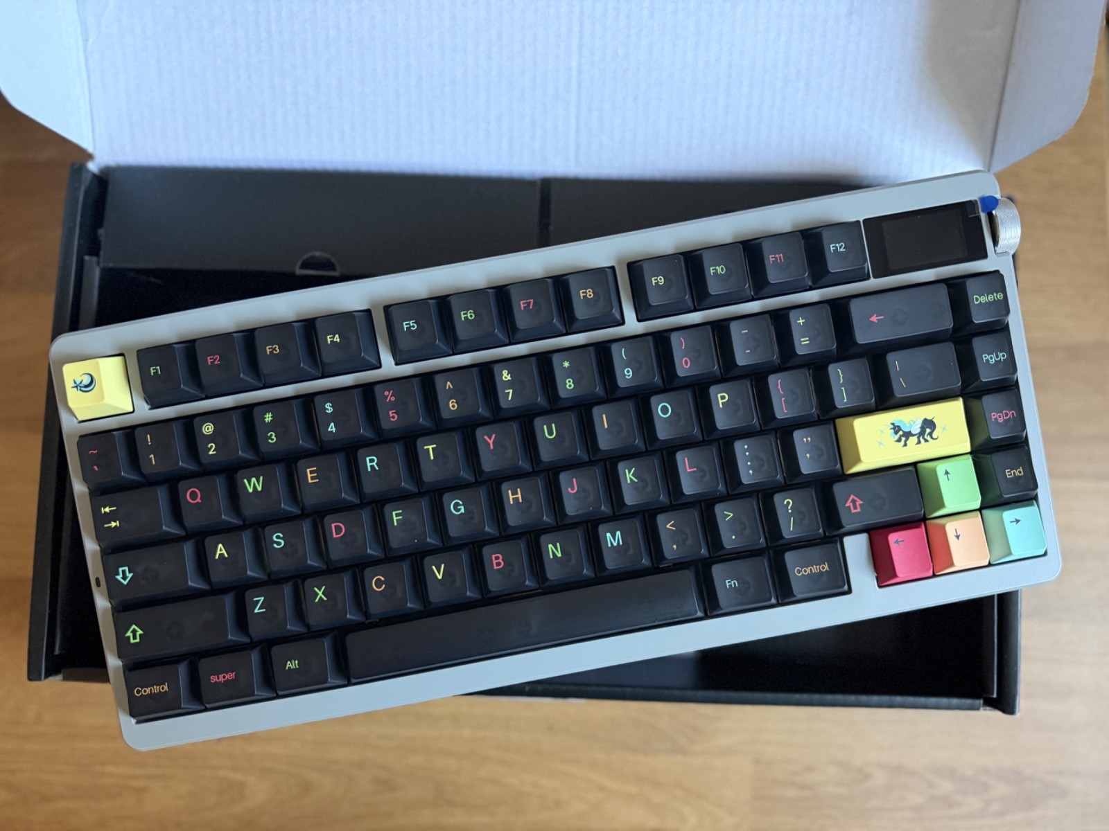 Aula Nova75 Smart Screen Custom Mechanical Keyboard - Dark Knight Black