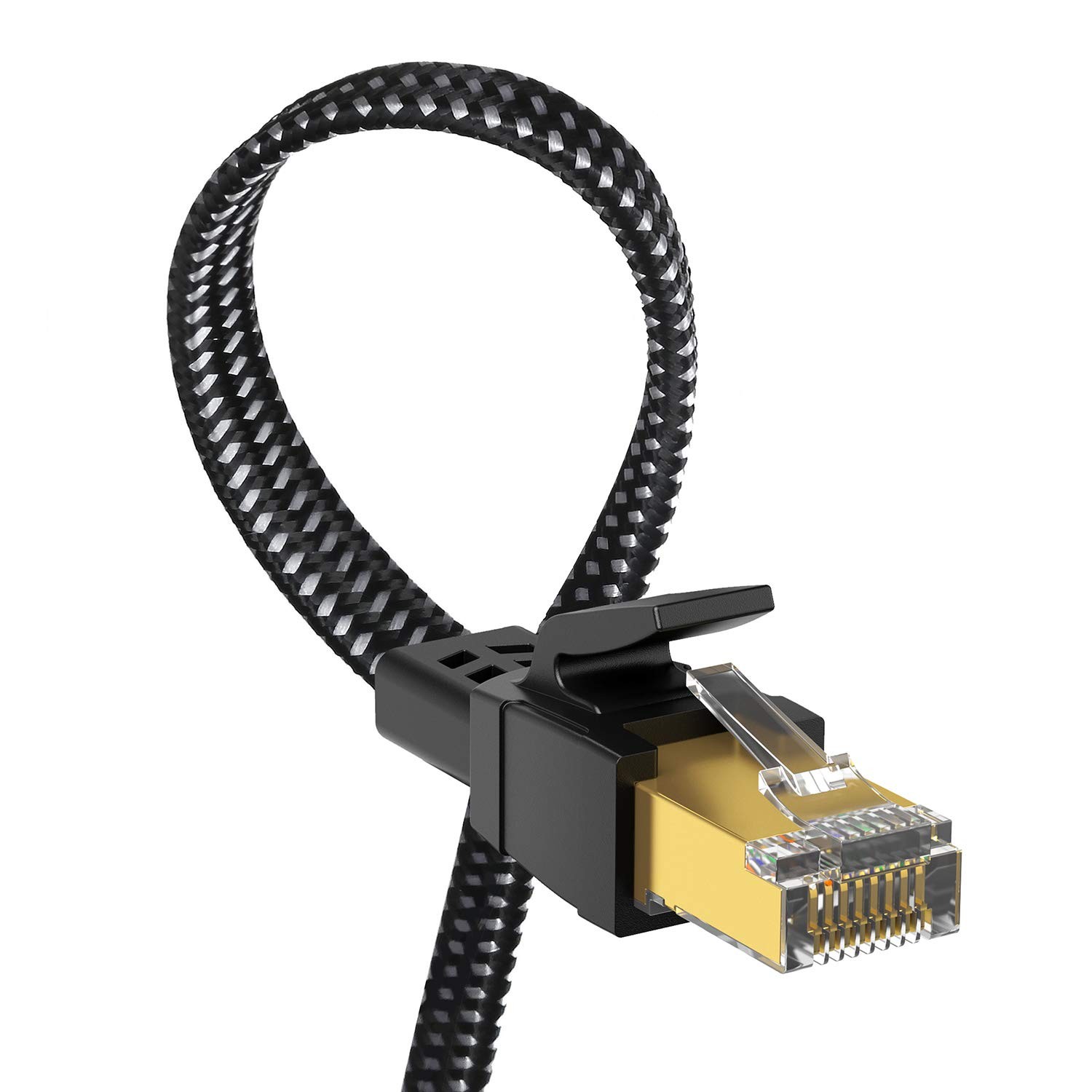Cat 8 Ethernet Cable 75ft, 40Gbps 2000Mhz SFTP RJ45 Flat LAN for Gaming/PC