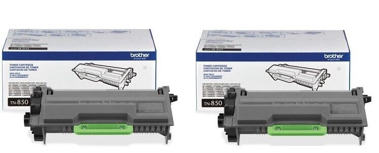 2 New Genuine Original Sealed Brother TN-850 Toner Cartridges TN850 OPEN BOX