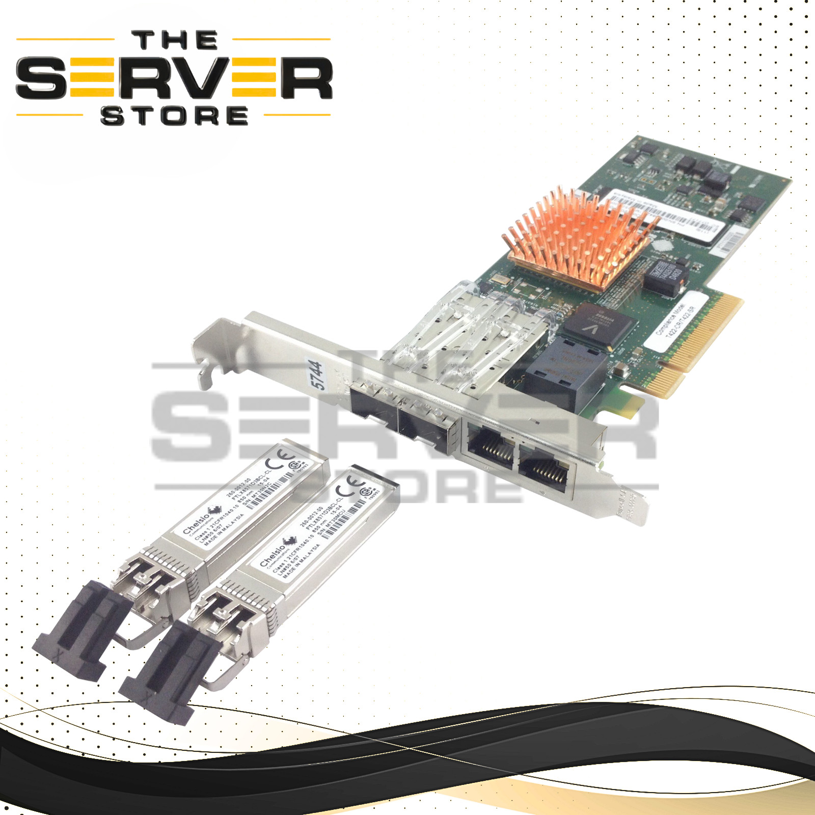 IBM Chelsio Quad Port 2x1GbE 2x10G SFP+ Linux Network Card W/Transceiver 00E0842
