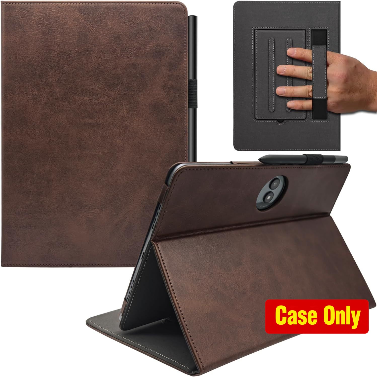 Case for TCL NxtPaper 11 Plus 11.5" Tablet, Hand Strap, Dark Brown
