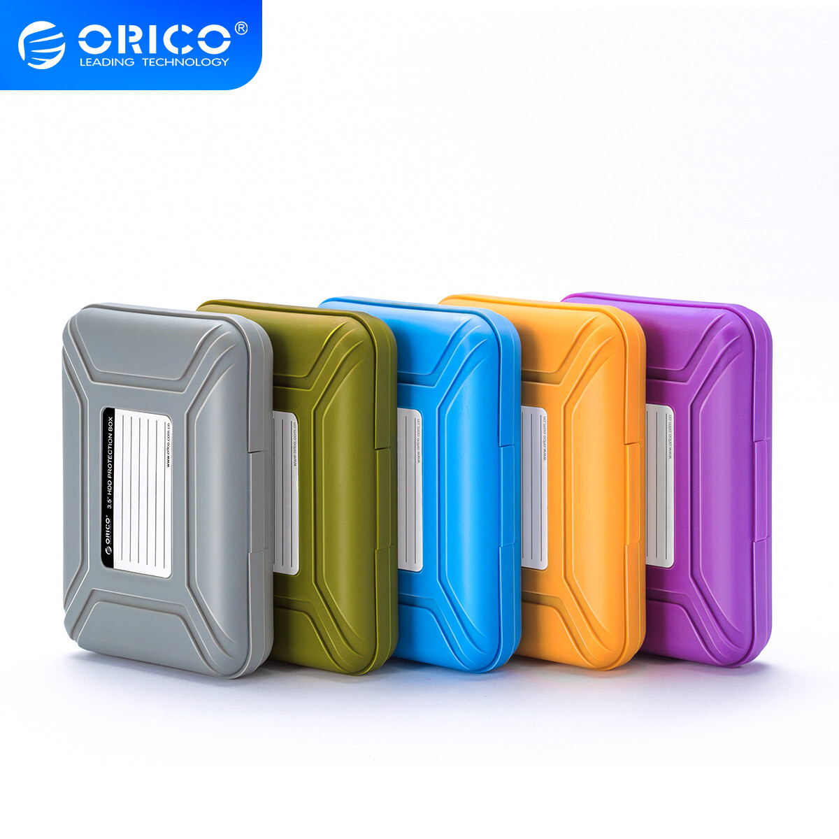Orico 5Pcs 3.5" Protective Storage Case Dust-proof Moisture-proof Hard Drive Box