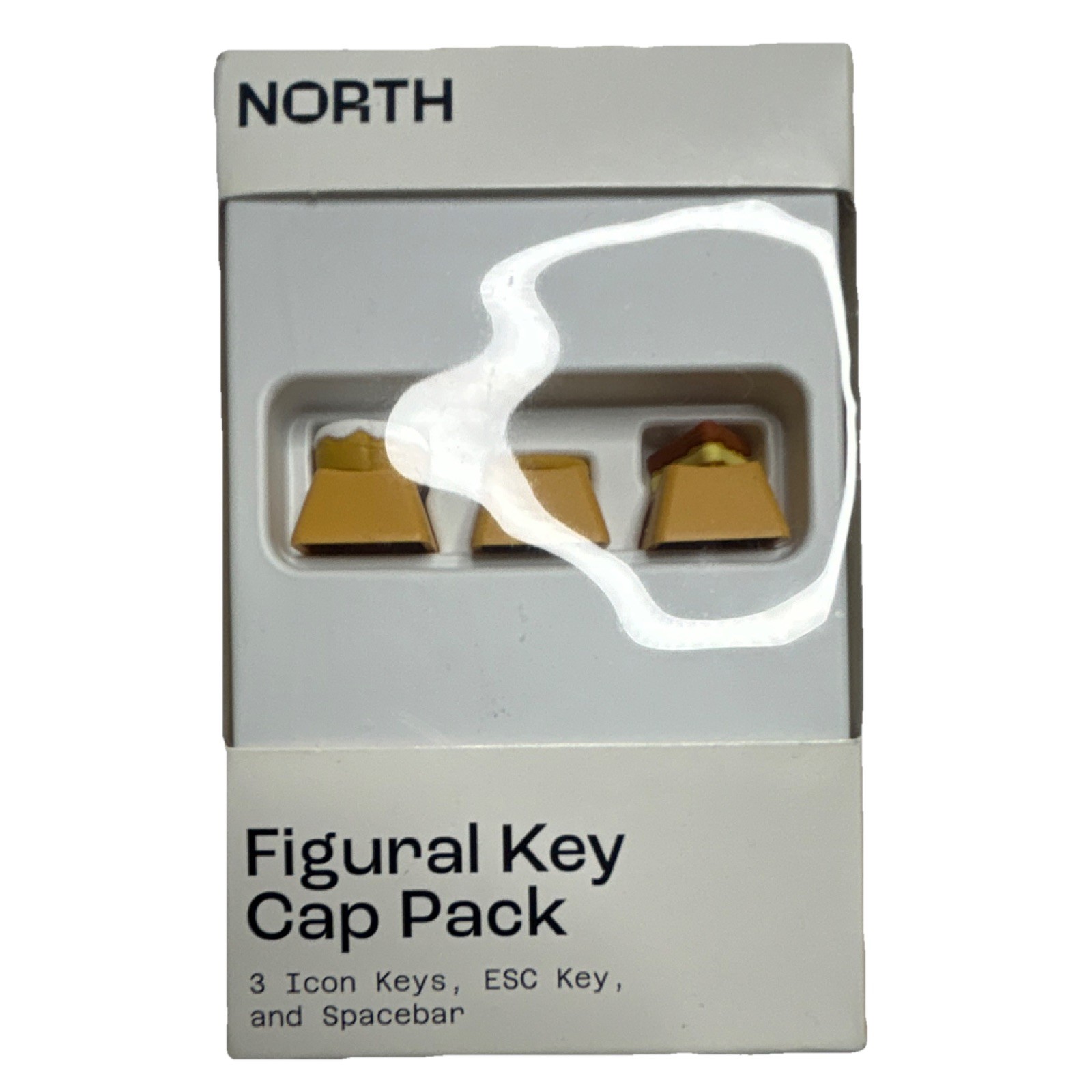 NORTH Figural Key Cap Pack Keycap Set 3 Icon Keys ESC Spacebar MX Beige