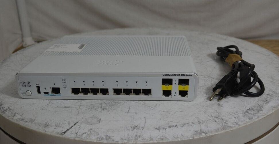 Cisco Catalyst 2960-CG WS-C2960CG-8TC-L V02 8-Port Ethernet Network Switch