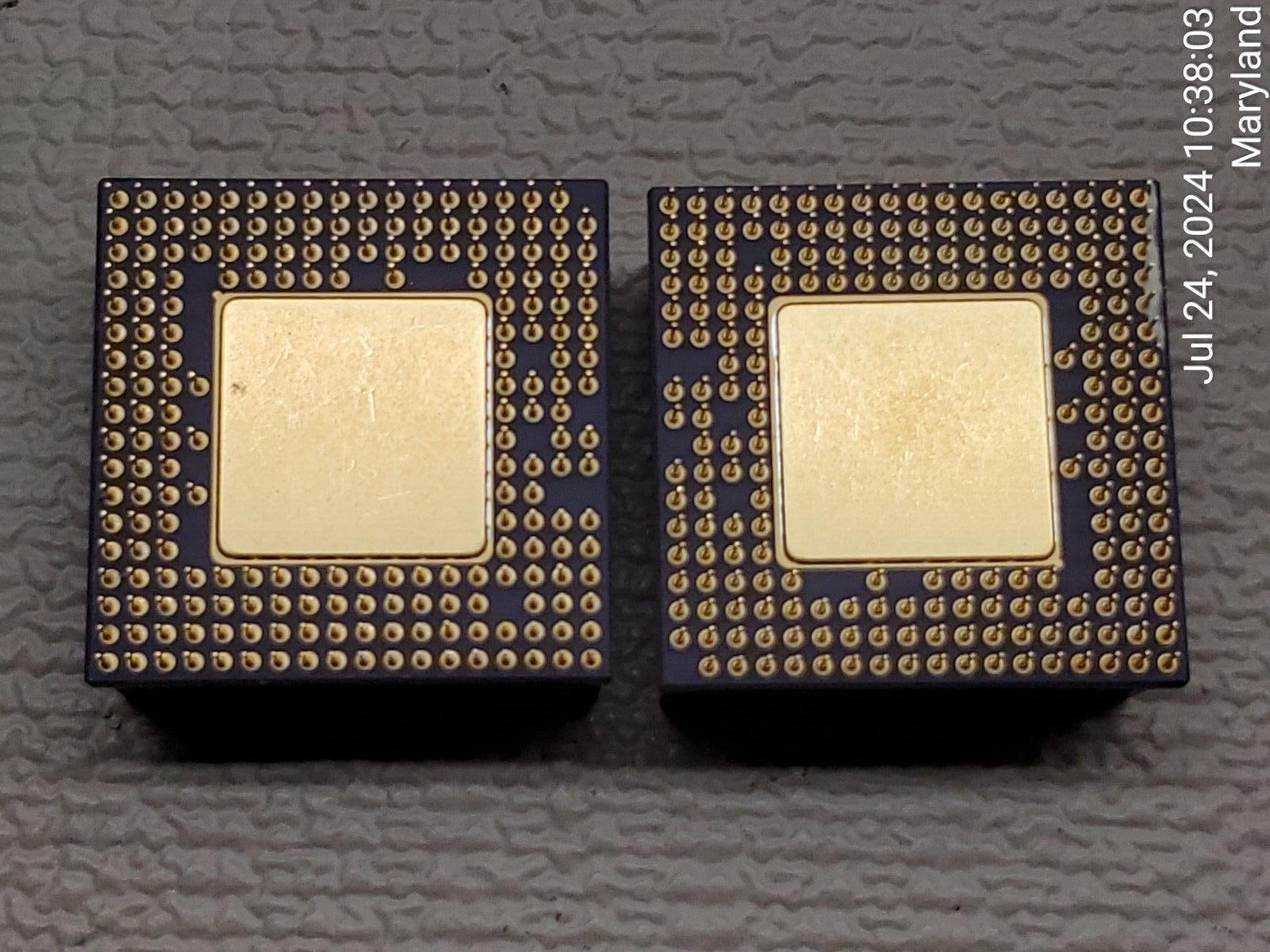 Vintage gold plated CPU   + Heatsink lot of 2