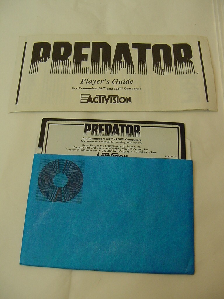 VTG COMMODORE 64 128 SOFTWARE FLOPPY DISC  - 1987 ACTIVISION PREDATOR