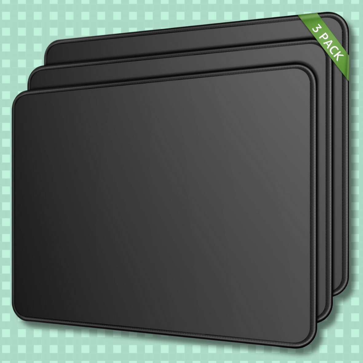 3X Non-Slip Mouse Pad Stitched Edge PC Laptop For Computer PC Gaming Rubber Base