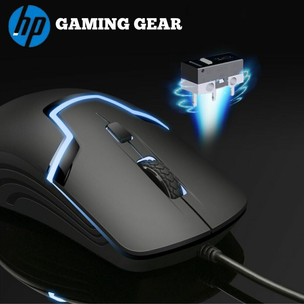HP M100S Wired USB Gaming Mouse, Optical, RGB, Ergonomic, DPI up to 1600, black