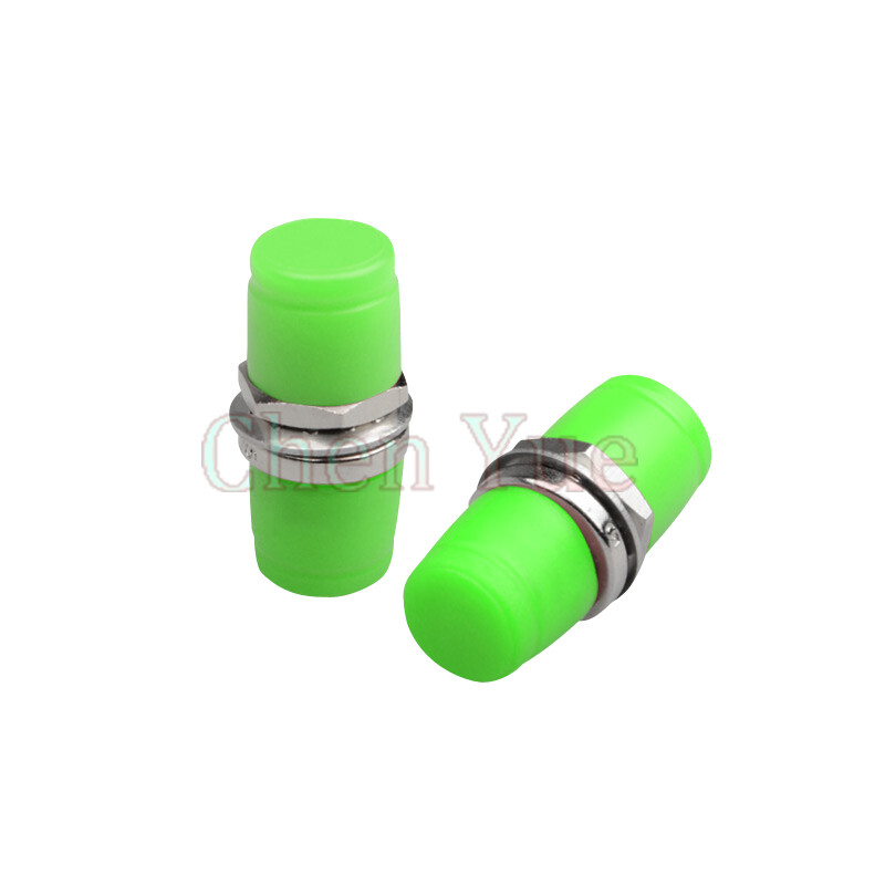 50pcs FC APC Single Mode Simplex Fiber Optic Adapter FC Green Hat Flange Adapter