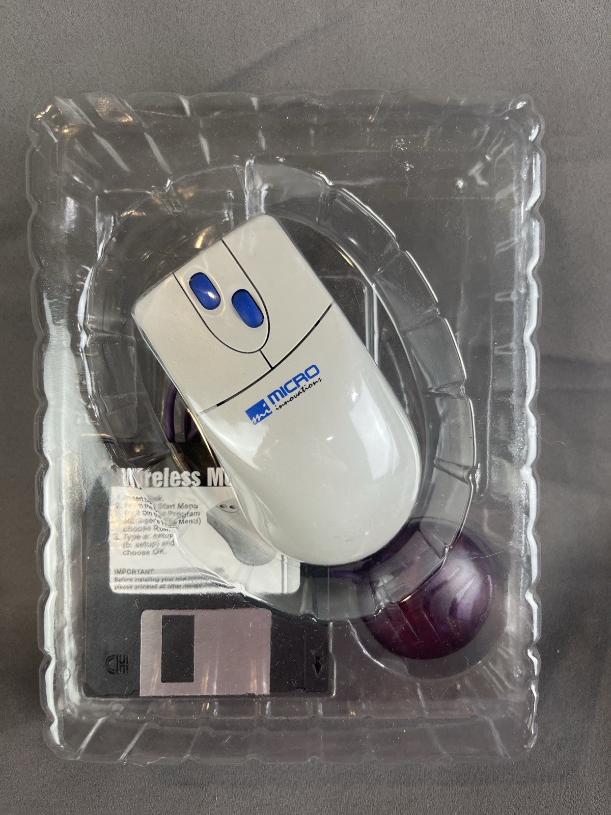 New Micro Innovations Wireless Trackball Mouse 2 Scroll Wheel PS/2 Vintage PC