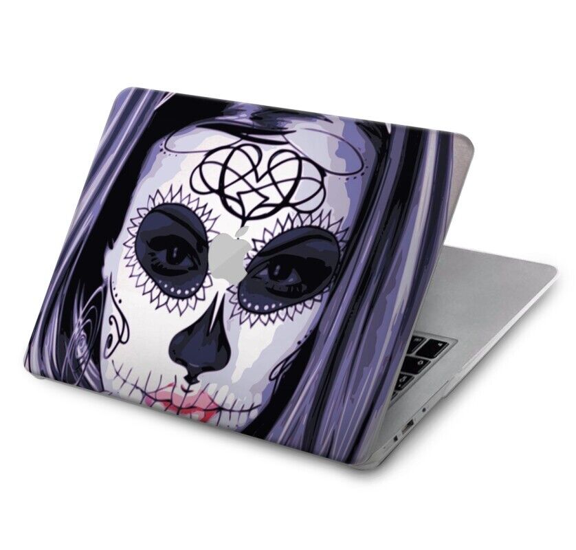 S3821 Sugar Skull Steam Punk Girl Gothic Case For Apple Macbook
