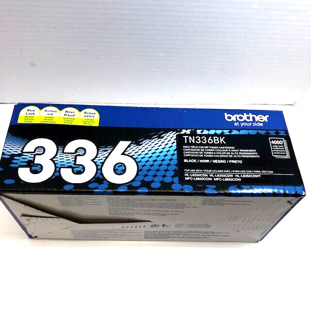 Brother TN-336BK Black High Yield Toner Cartridge Genuine TN336BK - 